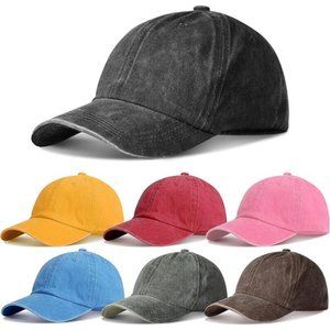 7Pcs Vintage Washed Distressed Baseball Hat Baseball Cap Twill Adjustable Dad